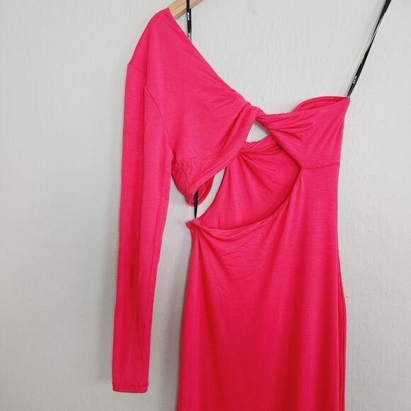 Ser.O.Ya Retrofête Ivana Coral Cutout One Sleeve Midi Dress XS NWT - Picture 10 of 12